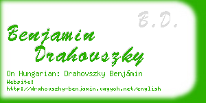 benjamin drahovszky business card